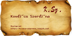 Kovács Szeréna névjegykártya
