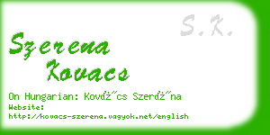 szerena kovacs business card